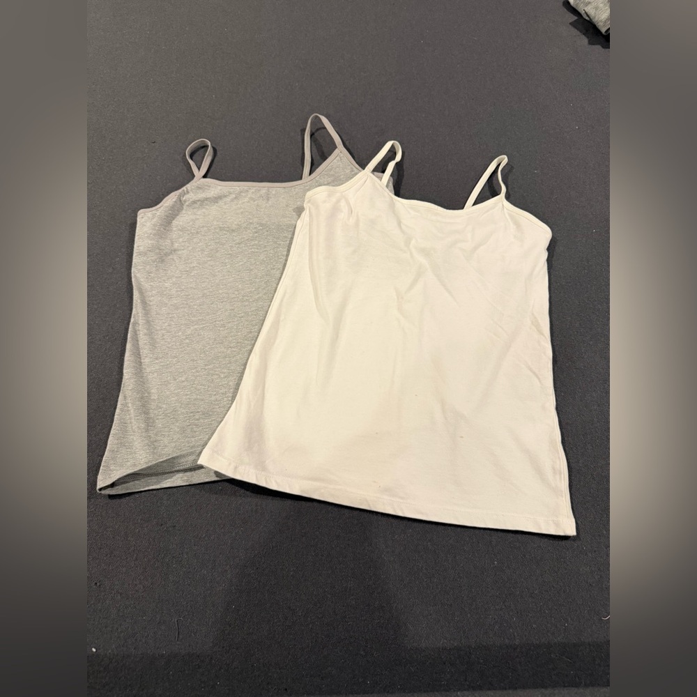 Wonder Nation Camisoles White and Gray  - Girls Large (12-14)